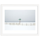 Fake palm tree in the winter snow beach thumbnail