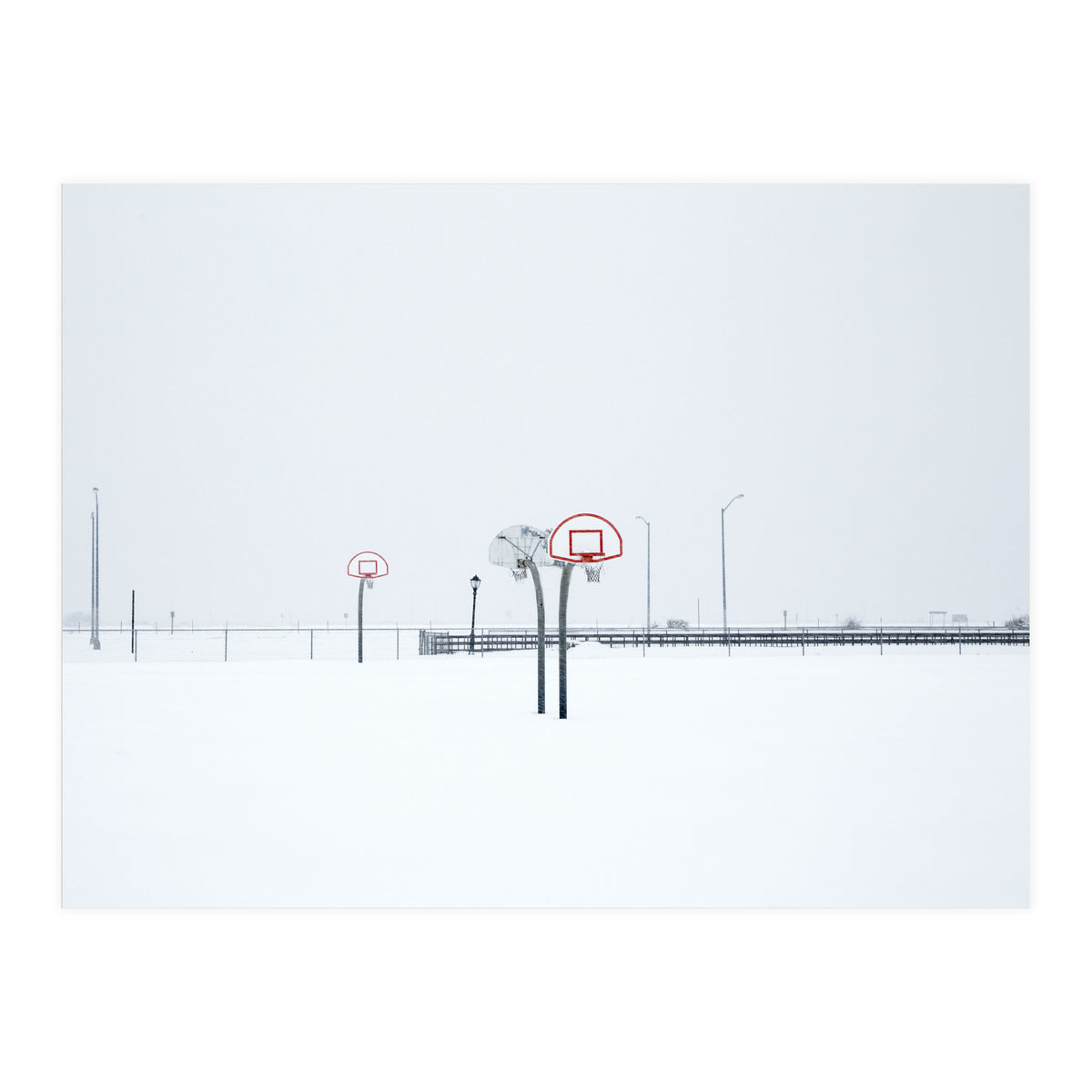 Snow-covered Basketball court (Print Only)