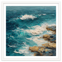 Dynamic Coastal Swell with Sculpted Turquoise Waves