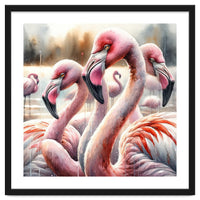 Watercolor Flamingos