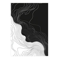 Abstract Black And White Wavy Lines Flowing  (Print Only)