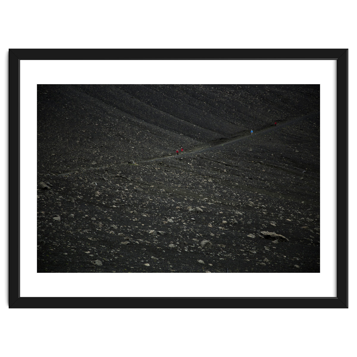 Kids running down from the volcano - Iceland