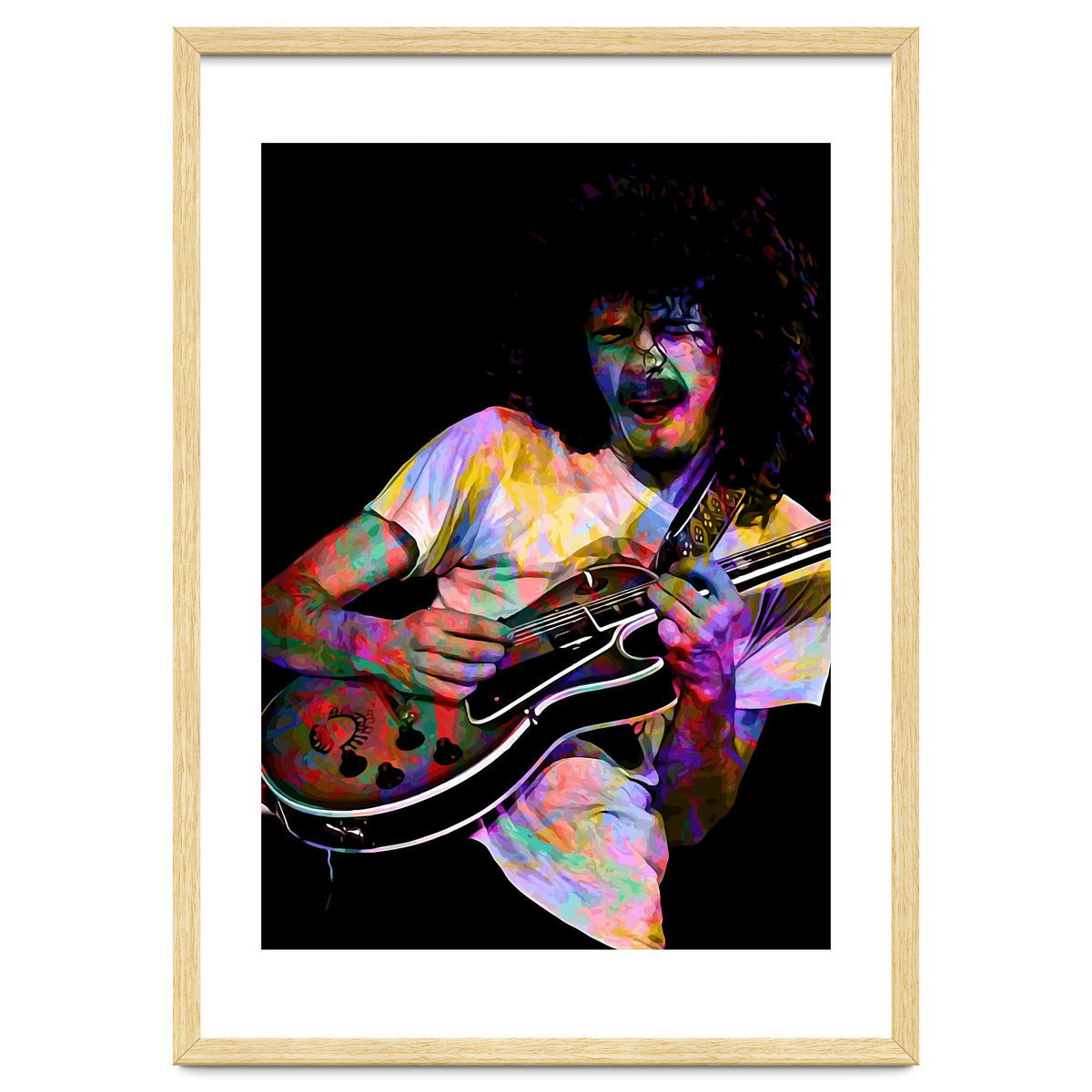 Carlos Santana . American Rock Guitarist Legend Colorful