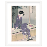 Kitagawa Utamaro (Copy) / 'Mujer sentada en una veranda', ca.  1798; 20th century, Japanese School. thumbnail