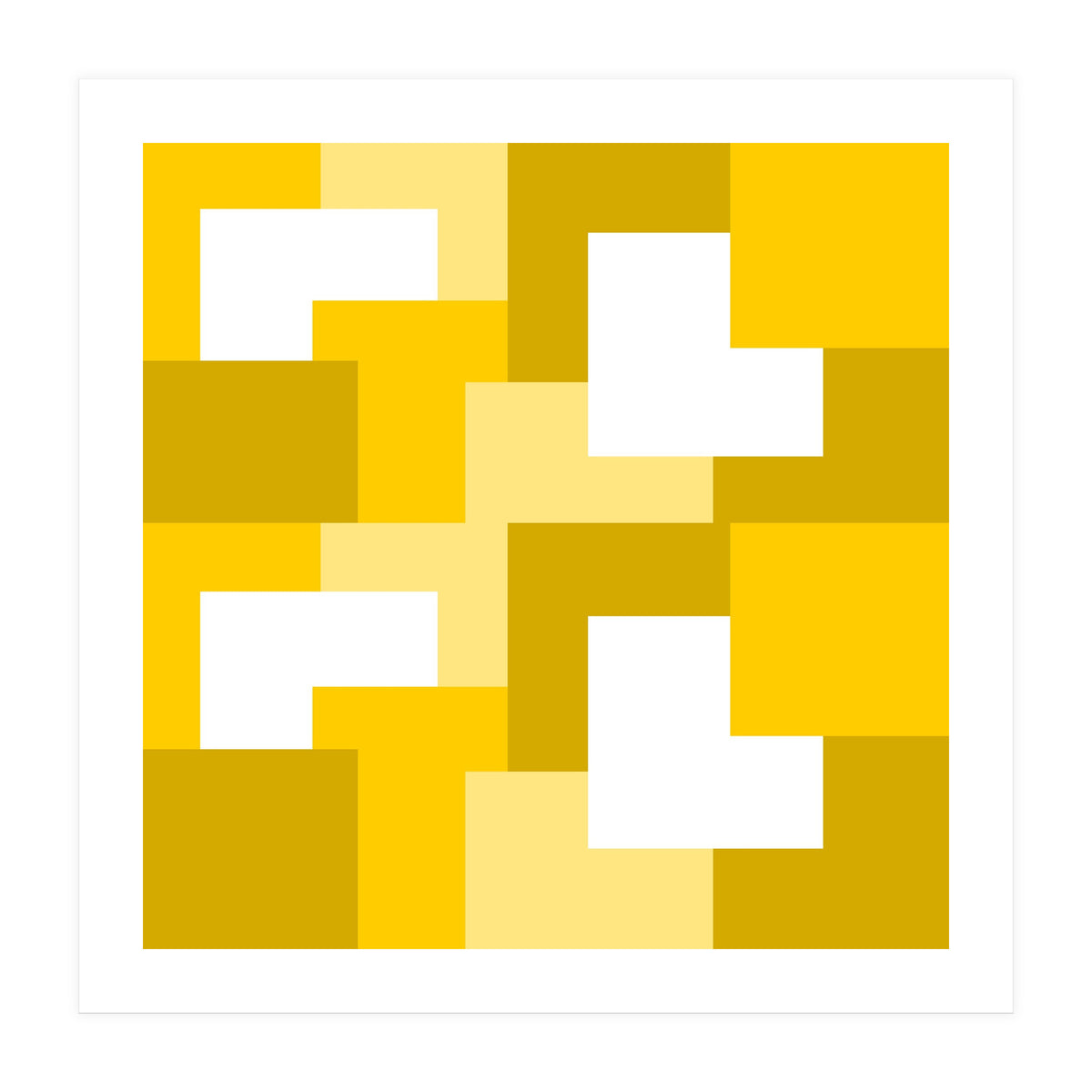 Yellow Abstract Square Tiles Pattern (Print Only)