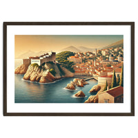 Vintage Croatia, Dubrovnik Coastal Poster