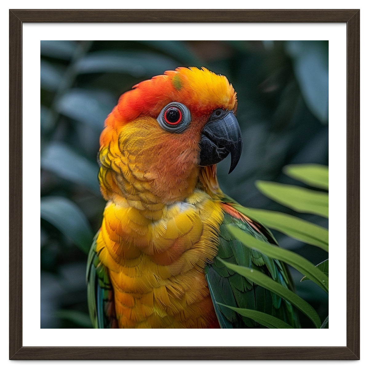 Close Up Of A Colorful Sun Conure Parrot