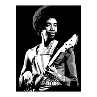 Stanley Clarke American Bassist in Grayscale (Print Only)