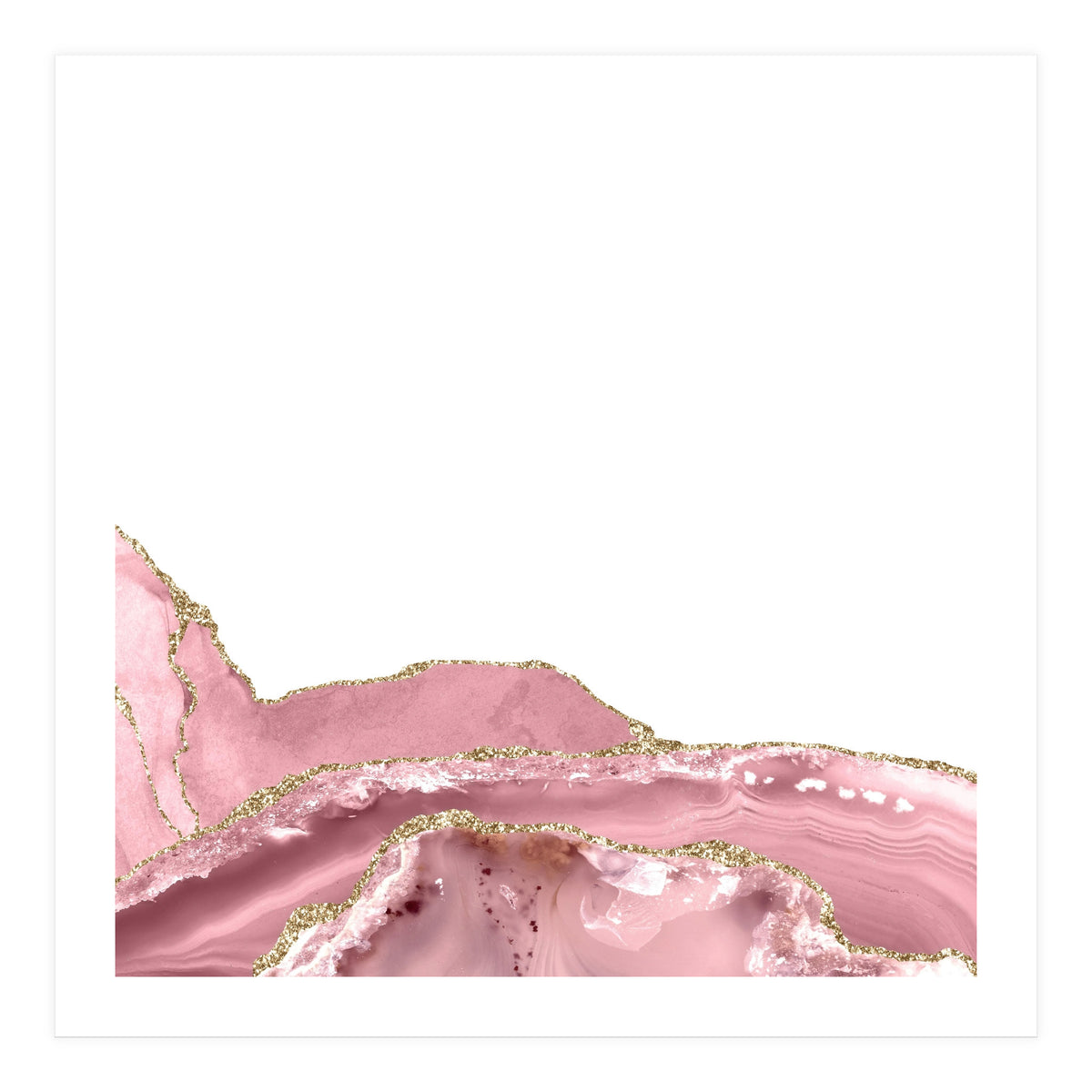 Blush & Gold Agate Texture 08  (Print Only)