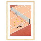 Tennis Court Art, Tennis Racket Illustration, Modern Sports Design thumbnail
