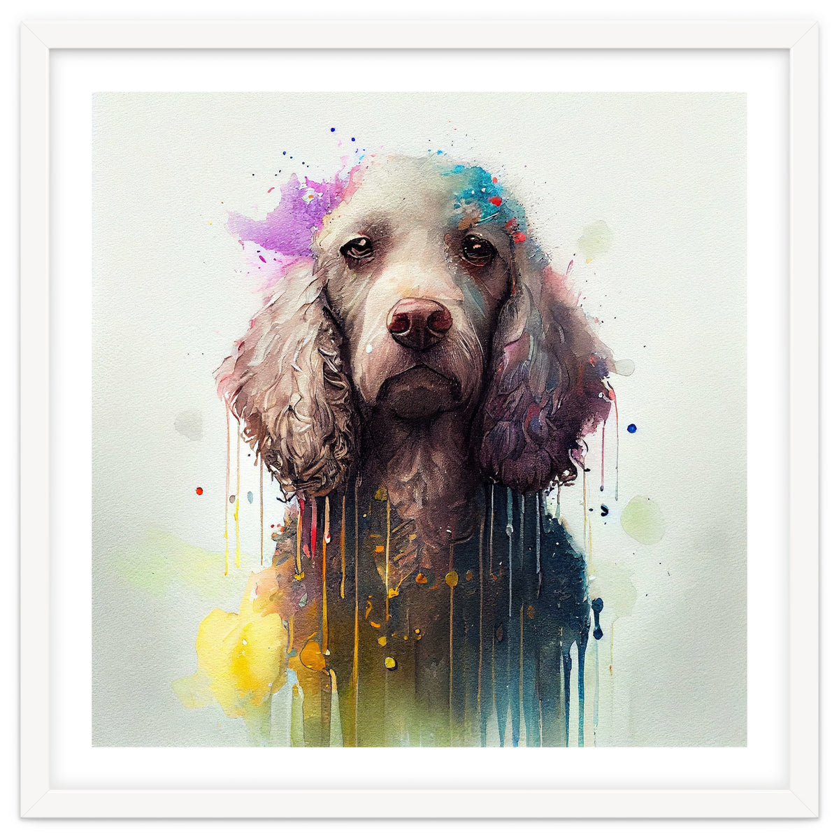 Watercolor Poodle Dog