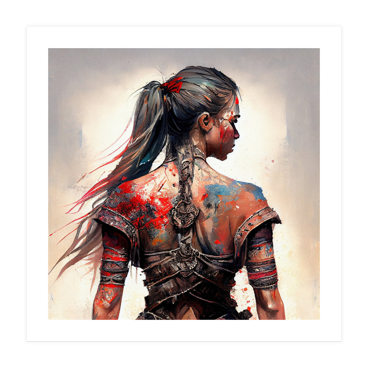 Powerful Warrior Back Woman #4 (Print Only)