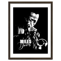 Miles Davis American Jazz Trumpeter in Grayscale