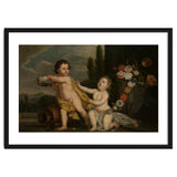 German Master (18th Century) – Two Putti with Garlands of Flowers thumbnail