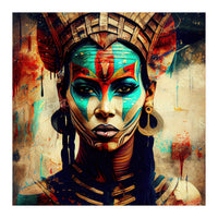 Armored Warrior Woman Portrait (Print Only)