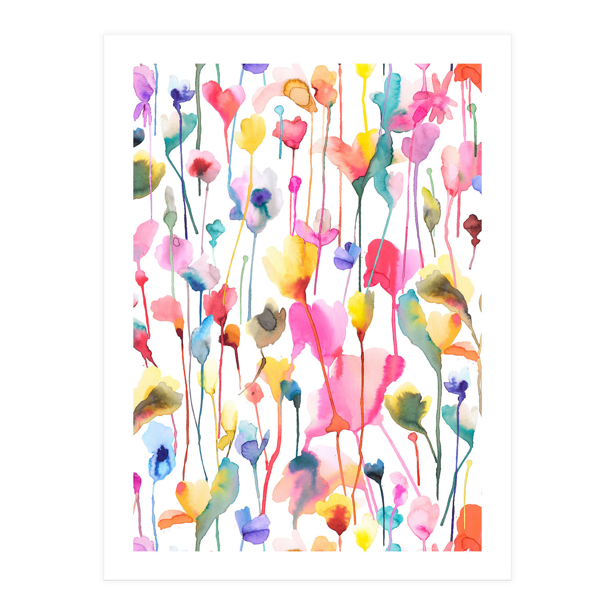 Watercolour Colourful Wild Flowers (Print Only)