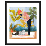 Saturday Afternoon | Cat Mom Pets Photography | Animals Kitten Picnic Watercolor Painting thumbnail