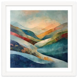 Abstract Mountain Landscape Painting with Textured Rolling Hills thumbnail