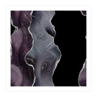 Black & Silver Glitter Agate Texture 02  (Print Only)