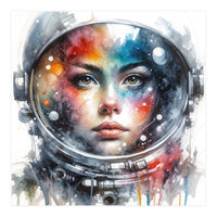 Watercolor Woman Astronaut (Print Only)