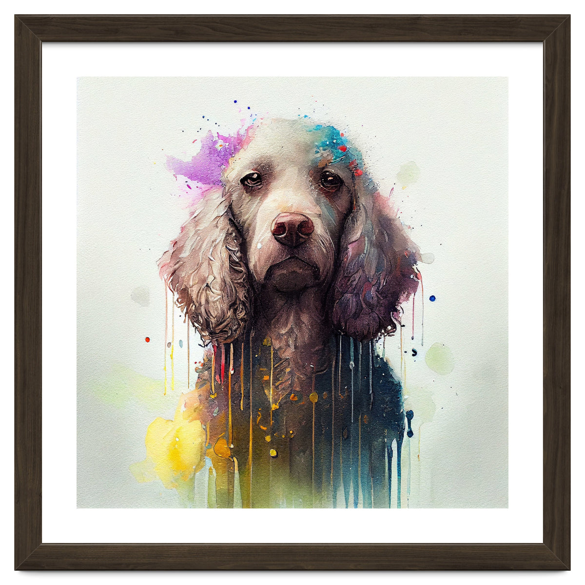 Watercolor Poodle Dog