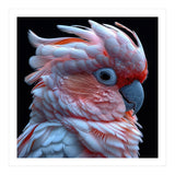 Pink Cockatoo Parrot Close Up Portrait Feather  (Print Only) thumbnail