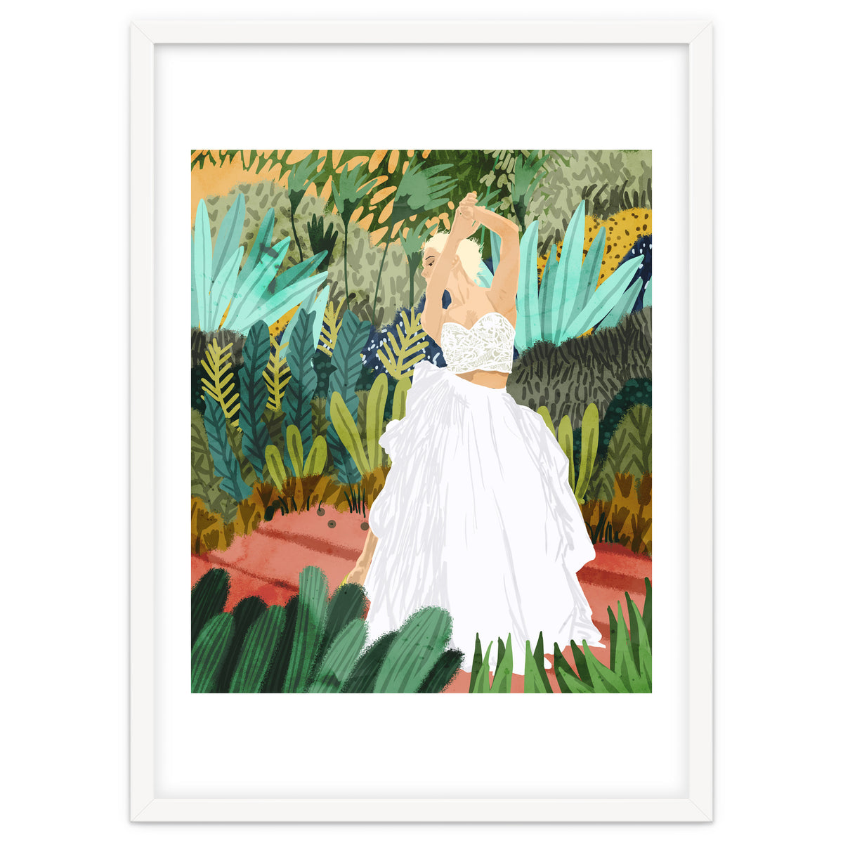 Forest Bride | Jungle Wedding Painting | Travel Solo | Blonde Woman Dancing Joy