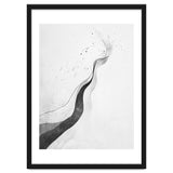 Abstract Black And White Ink Flowing Lines With Splatter thumbnail