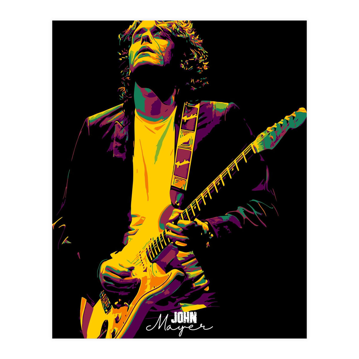 John Mayer American Guitarist Legend in Pop Art (Print Only)