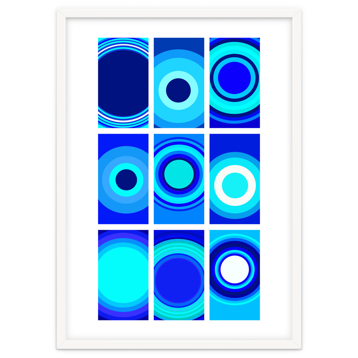 Circles & Rectangles Alt Blue 3 X 3: 1