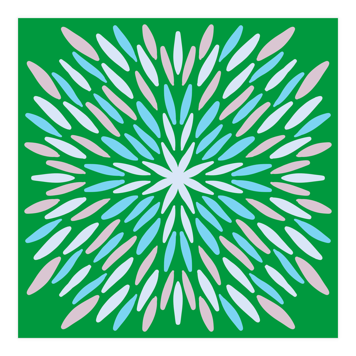 Petal Burst - green, blue, beige (Print Only)