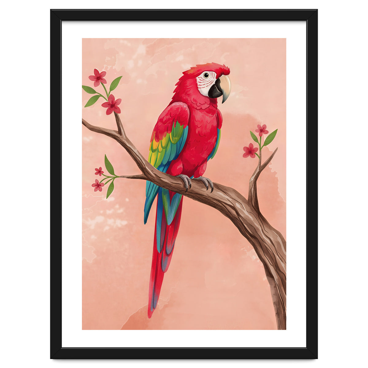 Red Macaw Parrot Bird Forest
