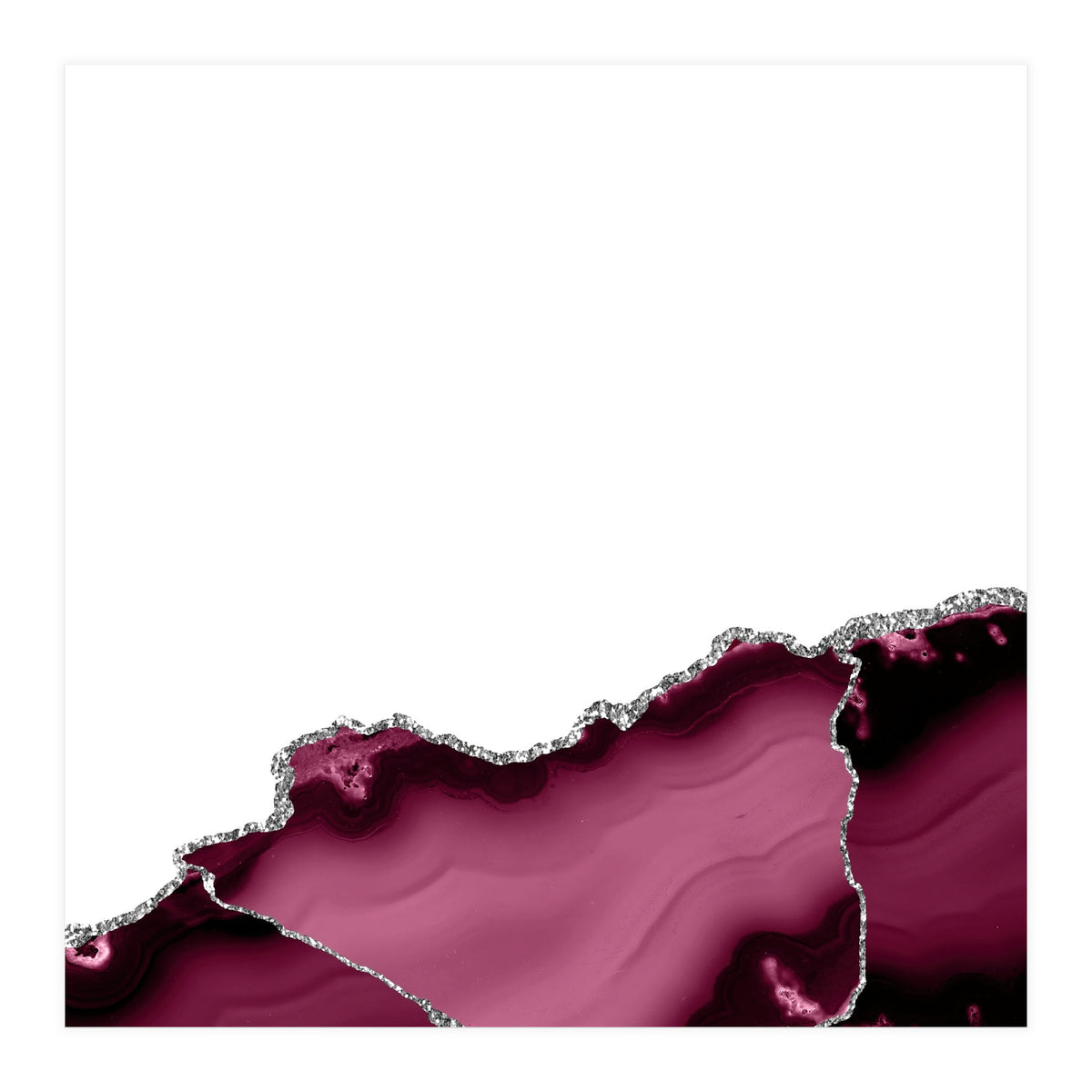 Burgundy & Silver Agate Texture 13  (Print Only)