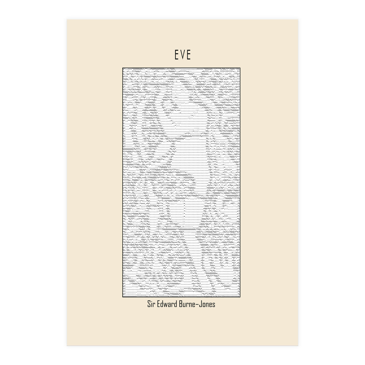 Eve – Sir Edward Burne–jones (ascii Art) (Print Only)
