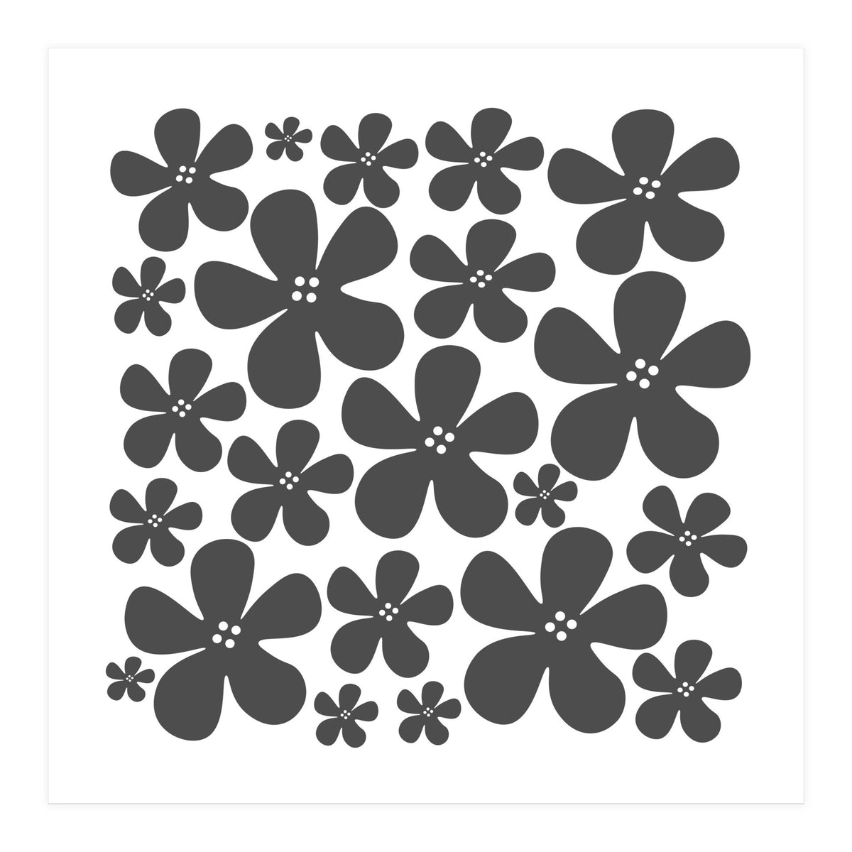Grey Flowers Pattern (Print Only)