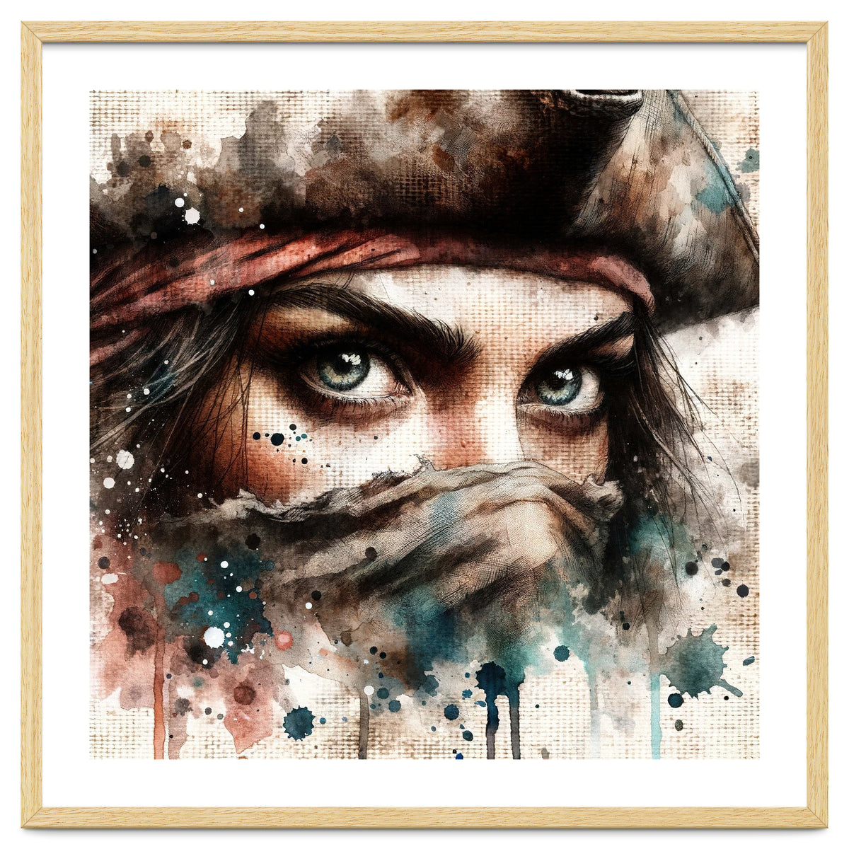 Watercolor Pirate Woman #1