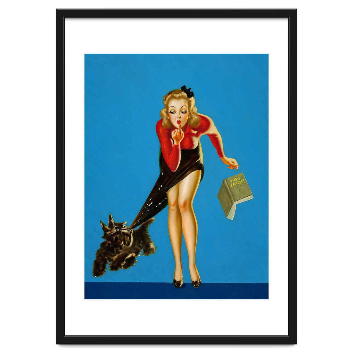 Pinup Girl And Dog Tricks
