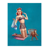 Pinup Girl Bathing A Dog (Print Only) thumbnail