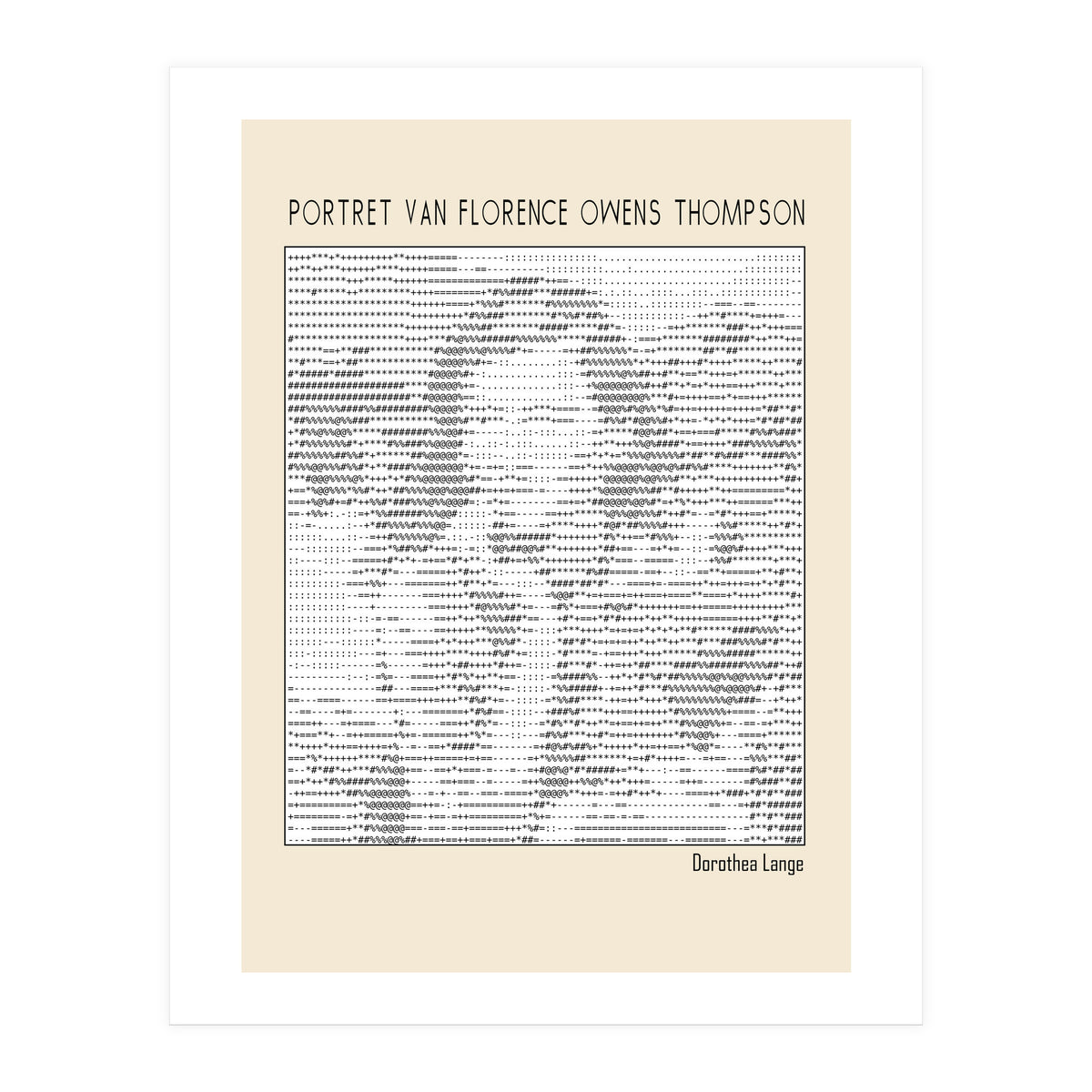 Portret Van Florence Owens Thompson (ascii Art) (Print Only)