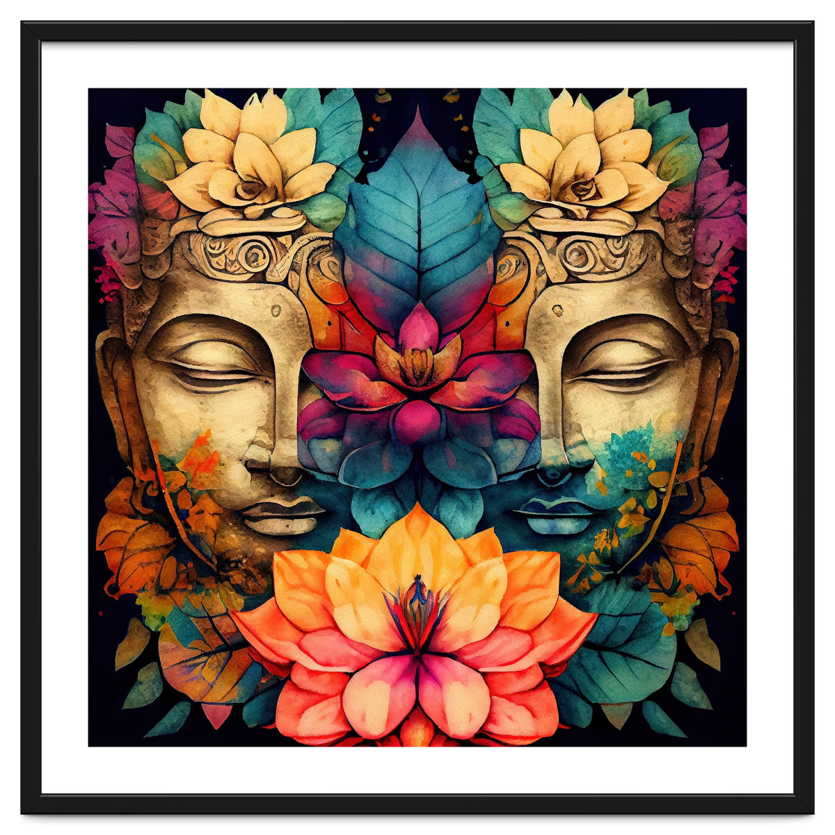 Twin Lotus Buddha Portrait