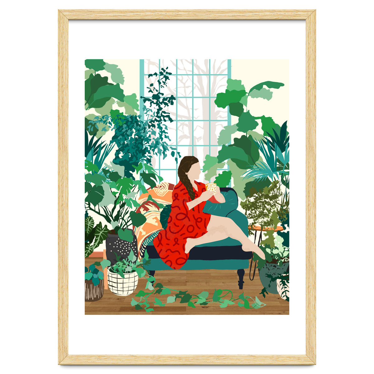 Introspection, Urban Jungle Bohemian Decor Plants, Self Care Plant Lady, Self Love Retrospection Analyse Positivity Mindset Fashion