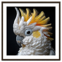 Close Up Cockatoo Portrait Yellow Crested Bird