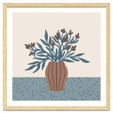 Brown Flowers in a Vase – Minimalist Floral Still Life thumbnail