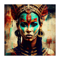 Armored Warrior Woman Portrait (Print Only)