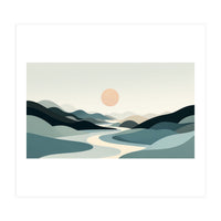 Serene Horizon: Minimalist Organic Landscape (Print Only)
