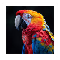 Scarlet Macaw Parrot Vibrant Plumage Close Up (Print Only)