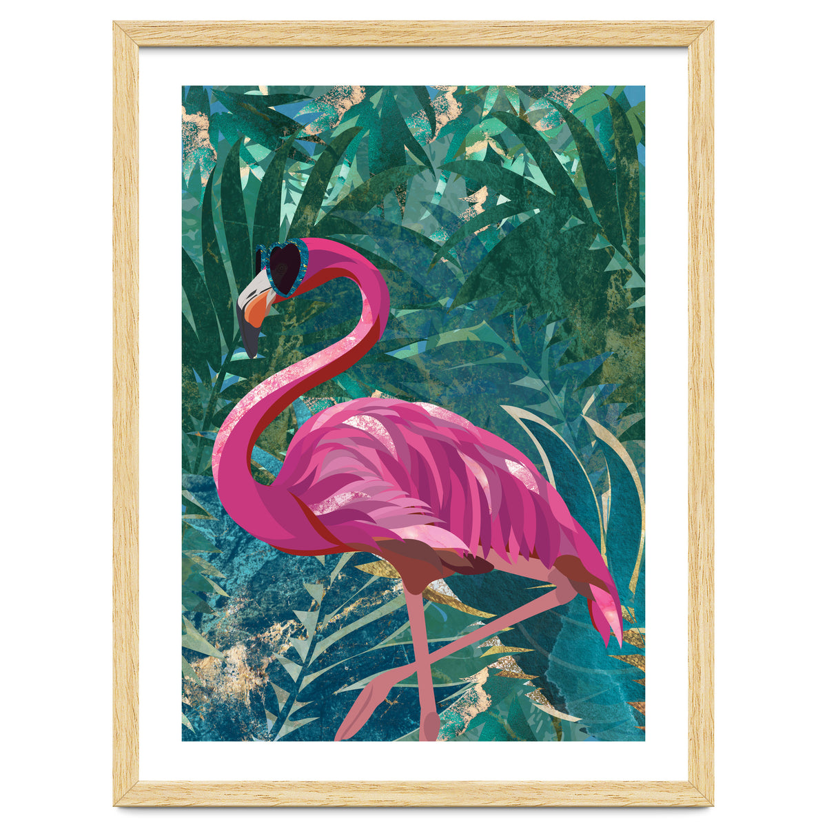 Flamingo in the jungle