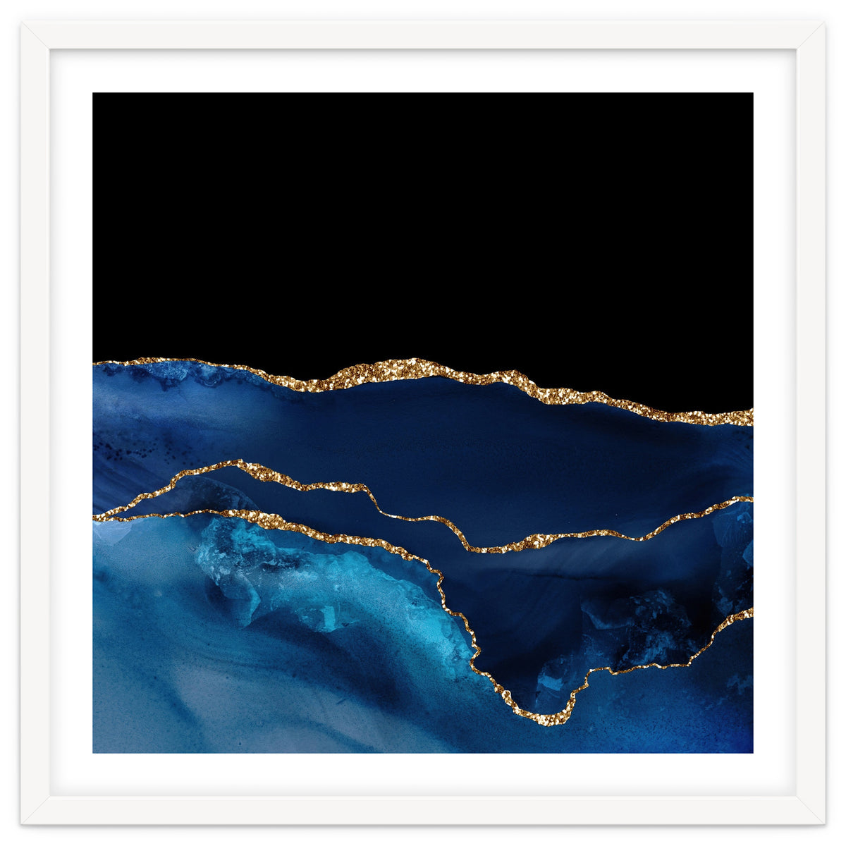 Navy & Gold Agate Texture 07