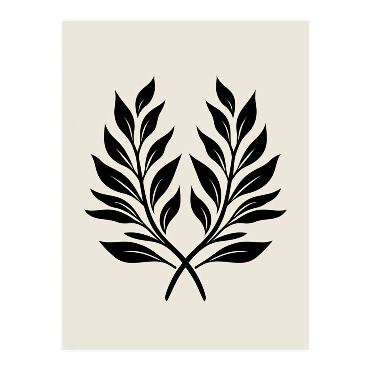 Minimalist Laurel Wreath: Botanical Line Art (Print Only)