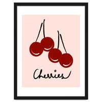 Cherries modern simple minimalistic red cute Fruit wall art